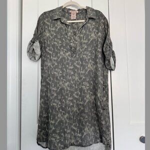 Darling Philosophy Green/ Camo Shirt Dress